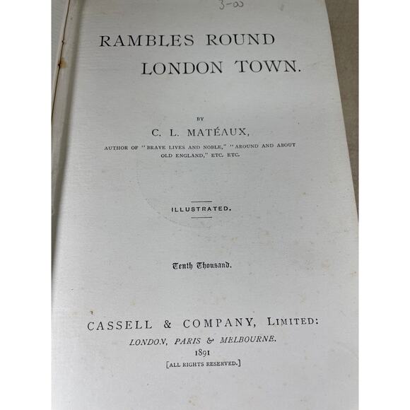 Rambles round London Town 1891 First Edition Printing  by C.L. Mateaux - Picture 7 of 9